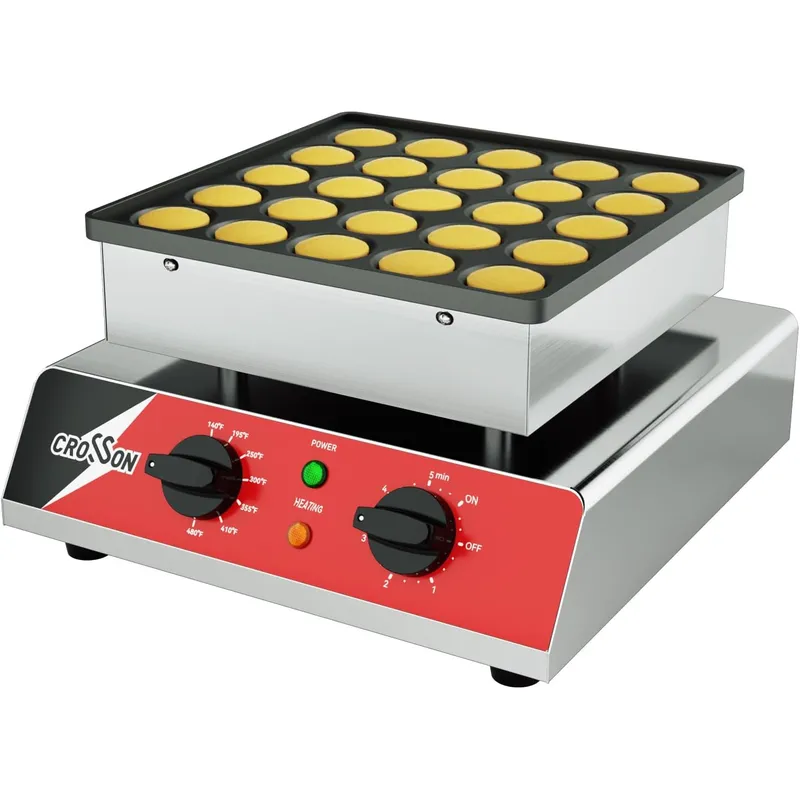 Waffle Maker Commercial - ミニパンケーキメーカー 25個入り 直径43mm ダッチマフィンワッフルベーカー ノンスティック ステンレス製