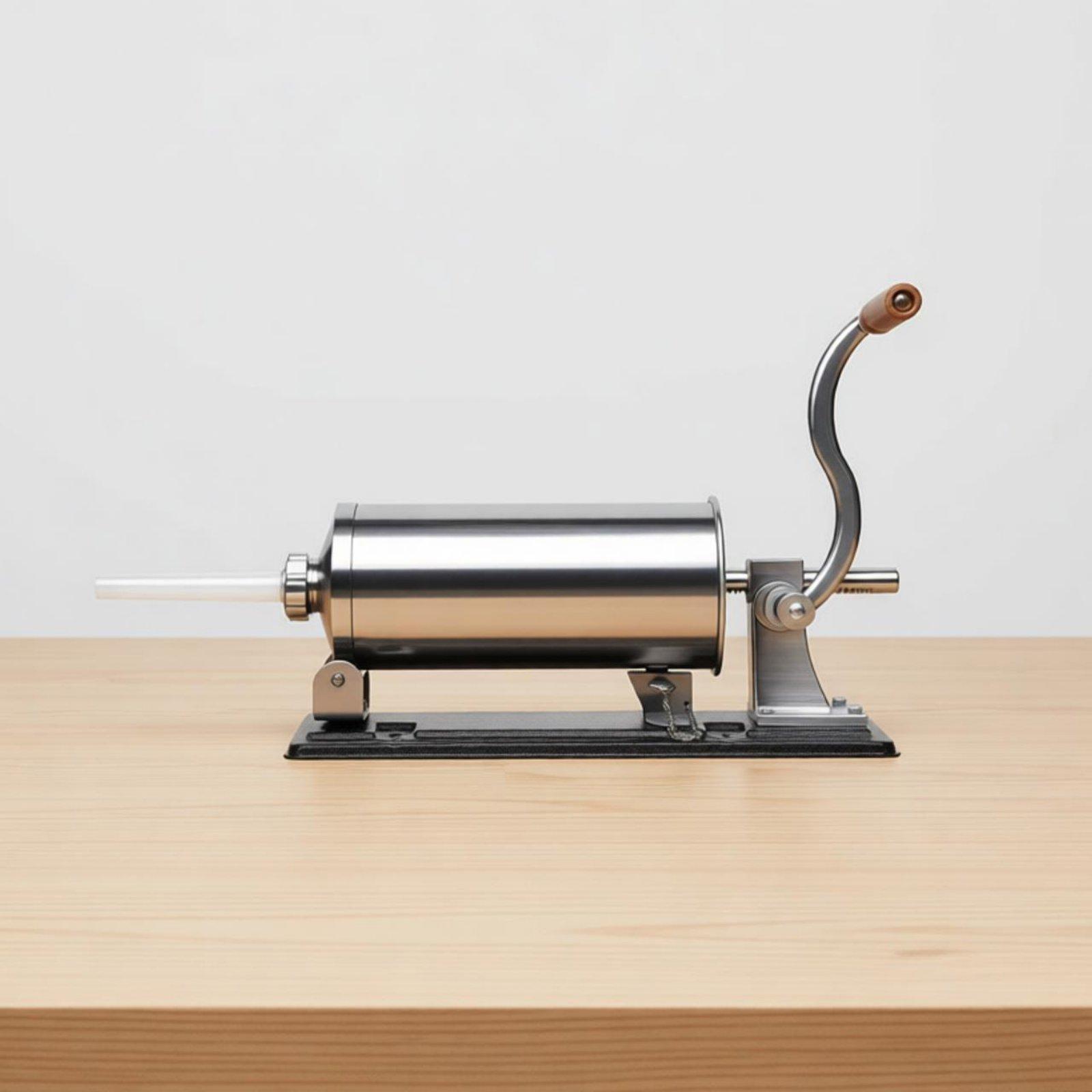 Commercial Kitchen At Home - 食品グレードのスチール製手動ソーセージスタッファー、15mmから25mmのチューブ付き、家庭や業務用キッチンで新鮮なソーセージを作成可能
