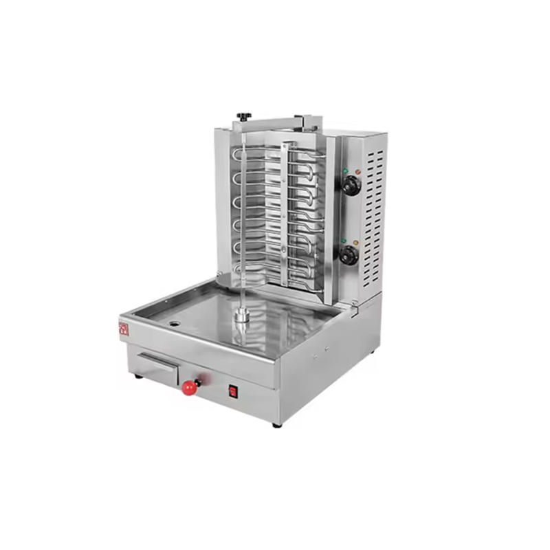 Kebab Shawarma Machine - 業務用ステンレス製チキンケバブシャワルママシン、レストラン用ガス・電気式肉焼き機（フルーツサラダ付き）