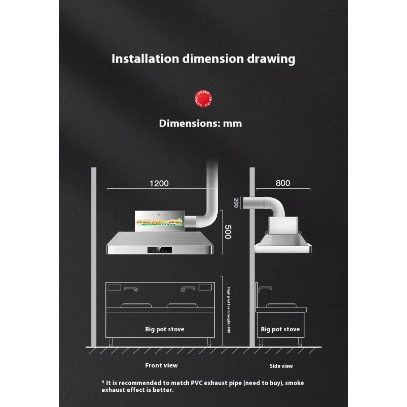 Range Commercial Kitchen - セントラルキッチン用ステンレス製業務用レンジフード レストラン用油煙浄化器
