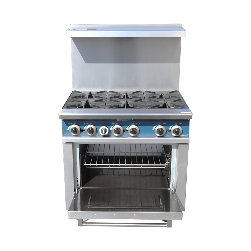 業務用厨房機器　自立型ステンレス製6口コンロ付きオーブン - Range Commercial Kitchen のレビューと価格