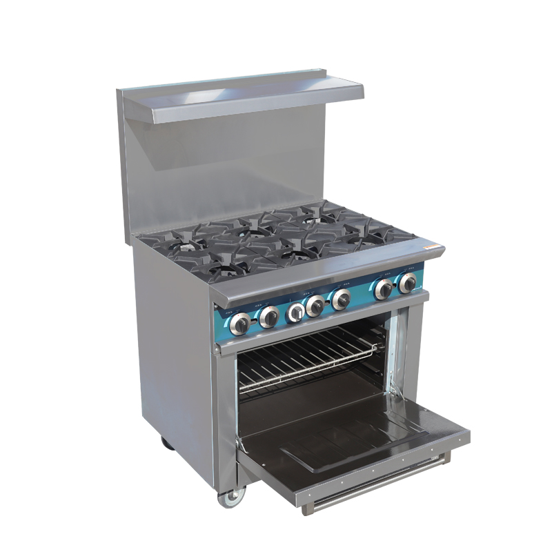 業務用厨房機器　自立型ステンレス製6口コンロ付きオーブン - Range Commercial Kitchen のレビューと価格