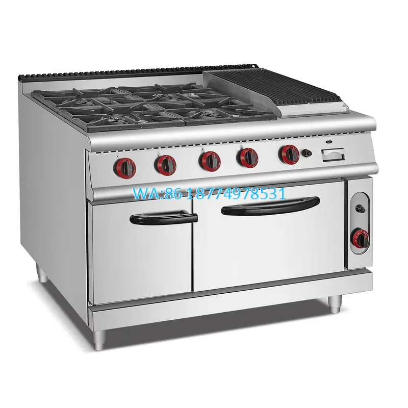 Wmwmnu製、業務用4口ガスコンロ（オーブン付き）、レスト - Range Commercial Kitchen のレビューと価格