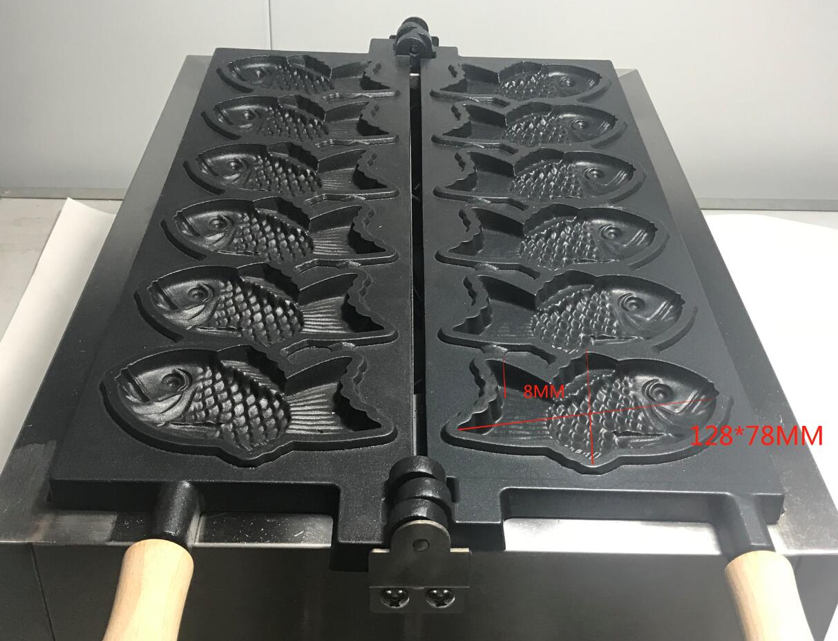6個用電気ビッグフィッシュワッフルメーカー |   たい焼き - Waffle Maker Commercial のレビューと価格