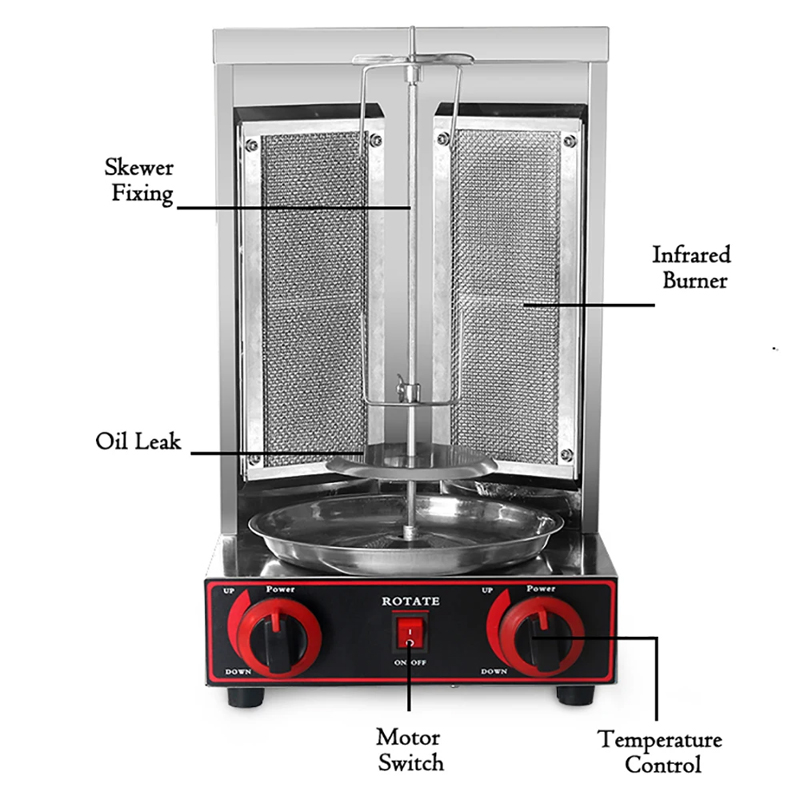 縦型電気式バーベキュー・ケバブグリル機、ガス式シャワルマグリ - Kebab Shawarma Machine のレビューと価格