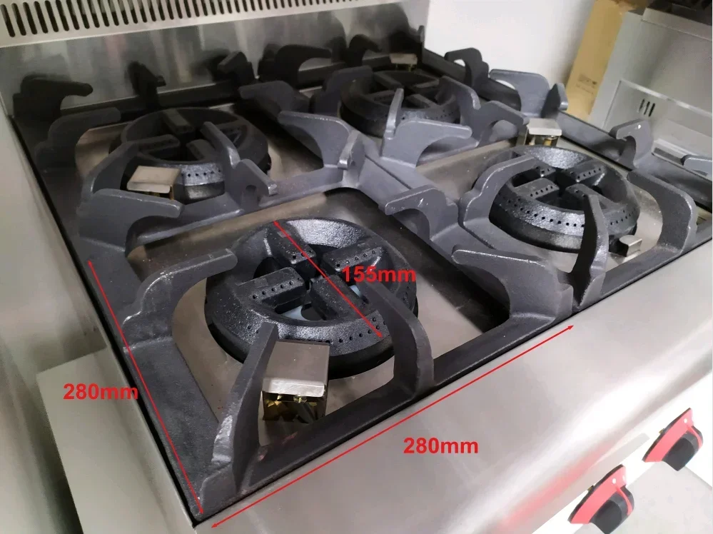 業務用ステンレス製厨房機器 4口卓上ガスレンジ 売れ筋商品 - Range Commercial Kitchen のレビューと価格