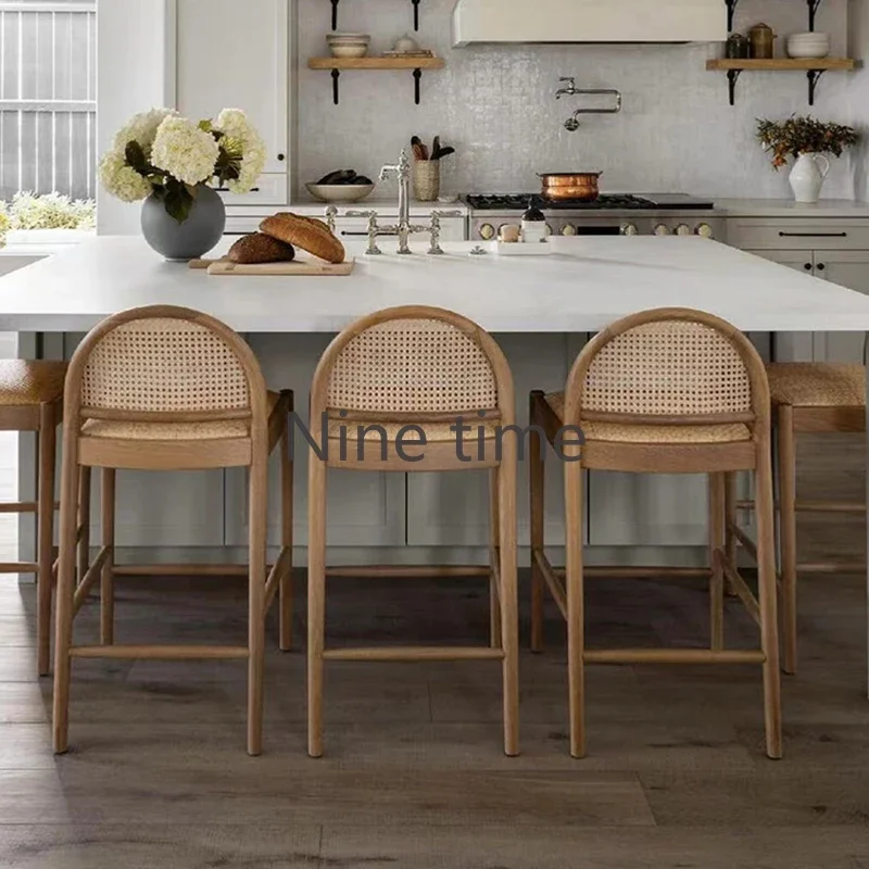 無垢材籐キッチンバーチェアアームチェアデザインサロンチェアハ - Commercial Kitchen Designer のレビューと価格